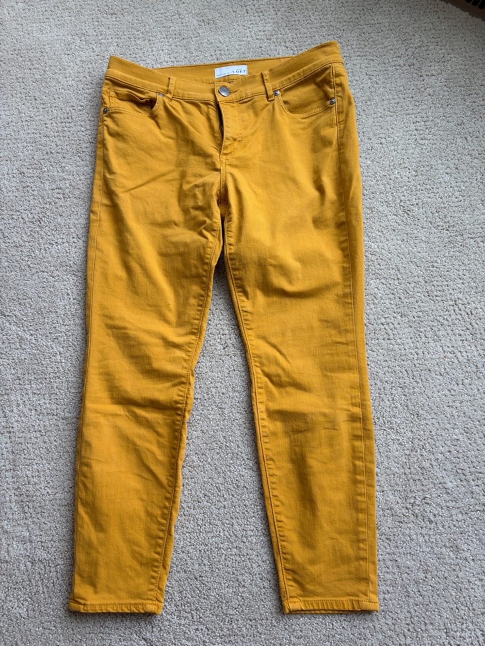 LOFT Mustard Yellow Skinny Jeans